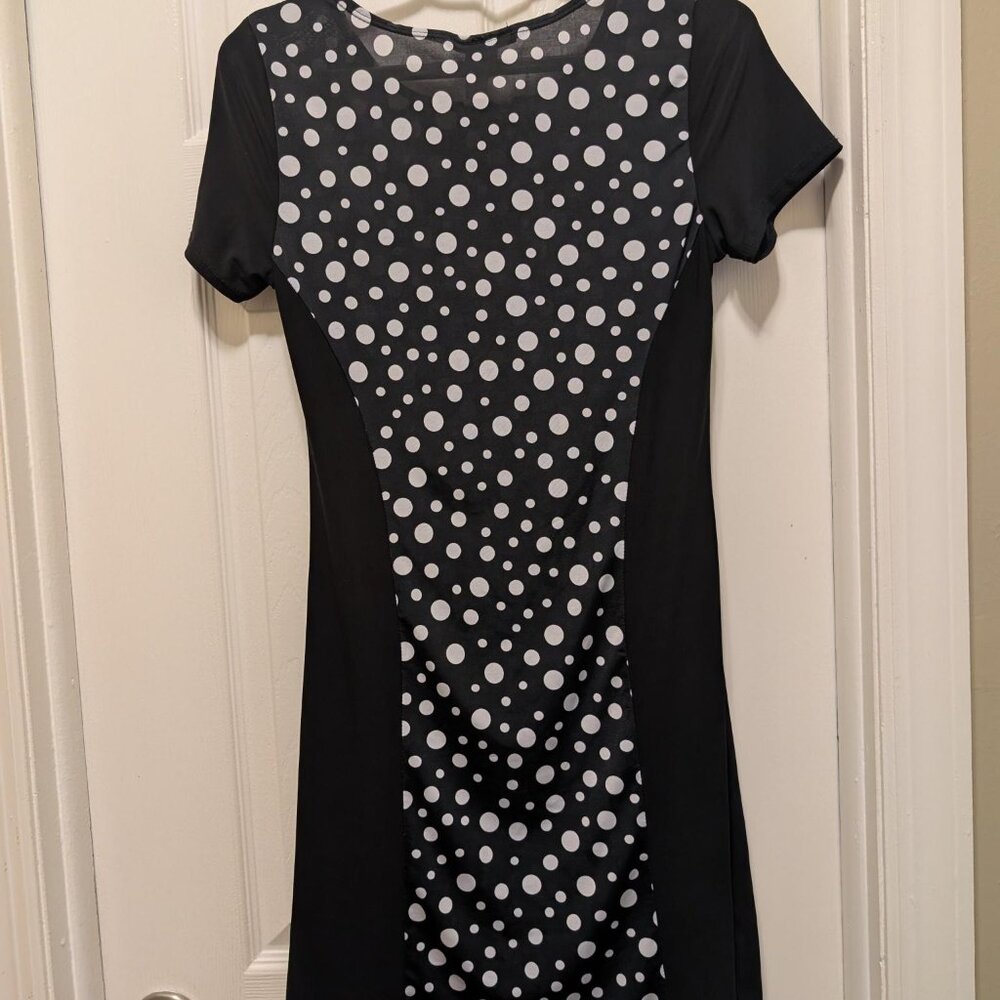 Star Vixen black and white polka dot dress size Medium